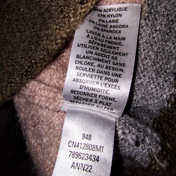 Caslon Women's Multicolor Striped Open Cardigan Sz Medium Nordstrom Wool Mohair - Picture 6 of 8